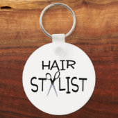 Haarstylist zwart met schaar sleutelhanger (Voorkant)