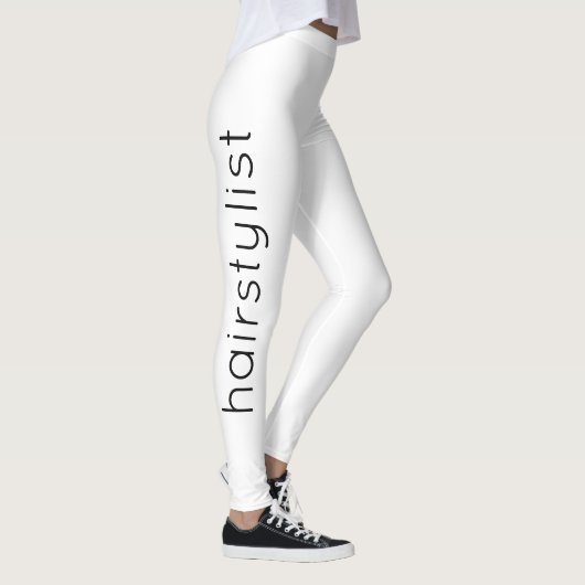 Haarstylist Zwart Wit Modern Stijlvol Spa Salon Leggings (Rechts)
