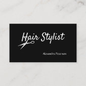 Haarstylist - Zwarte en witte schaar Visitekaartje (Voorkant)