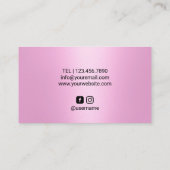 Haarstylist zwarte glitter druist Roze schoonheids Visitekaartje (Achterkant)