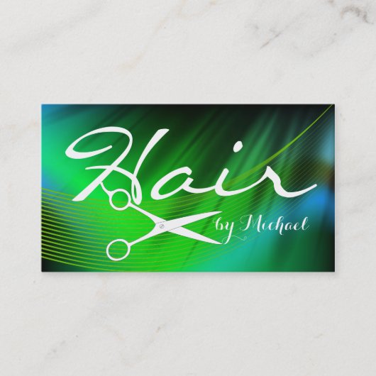 Haarstyliste Afspraak - Groen Abstract #19 Afsprakenkaartje (Voorkant)