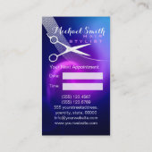 Haarstyliste afspraak - Paarse Abstract #15 Afsprakenkaartje (Achterkant)