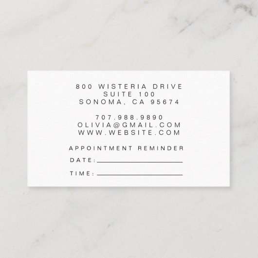 Haarstyliste Afspraakherinnering & Visitekaartje (Achterkant)