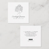 Haarstyliste bloeiend haar vierkante visitekaartje (Voorkant / Achterkant)