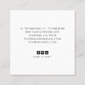 Haarstyliste bloeiend haar vierkante visitekaartje (Achterkant)