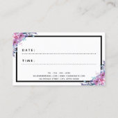 Haarstyliste Bloemen Gouden Glitter Schaar Afsprakenkaartje (Achterkant)