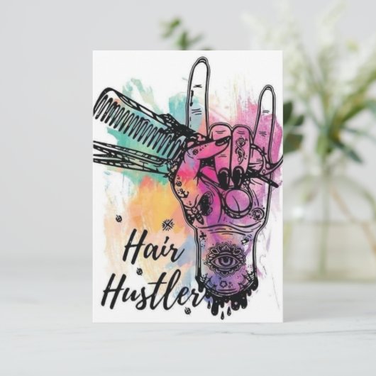 Haarstyliste Dank u kaart (Staand voorkant)