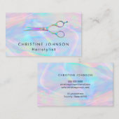 haarstyliste faux holographic effect visitekaartje (Voorkant / Achterkant)
