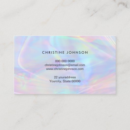 haarstyliste faux holographic effect visitekaartje (Achterkant)