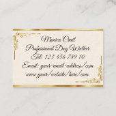 Haarstyliste kapper Gouden letter Coiffeur Visitekaartje (Achterkant)