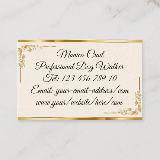 Haarstyliste kapper Gouden letter Coiffeur Visitekaartje (Achterkant)