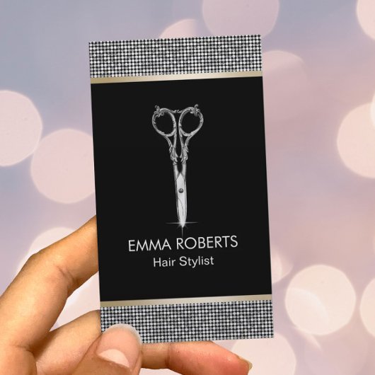 Haarstyliste Luxe Glitter Rand Afspraak Afsprakenkaartje