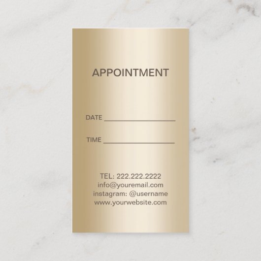 Haarstyliste Luxe Glitter Rand Afspraak Afsprakenkaartje (Achterkant)