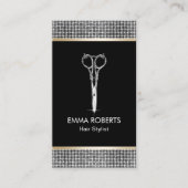 Haarstyliste Luxe Glitter Rand Afspraak Afsprakenkaartje (Voorkant)