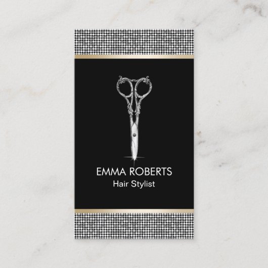 Haarstyliste Luxe Glitter Rand Afspraak Afsprakenkaartje (Voorkant)