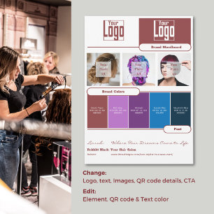 Haarstyliste Merk Moodboard Kaart - Merkidentiteit