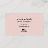 Haarstyliste Minimalistische Blush Salon Afspraak Afsprakenkaartje (Achterkant)