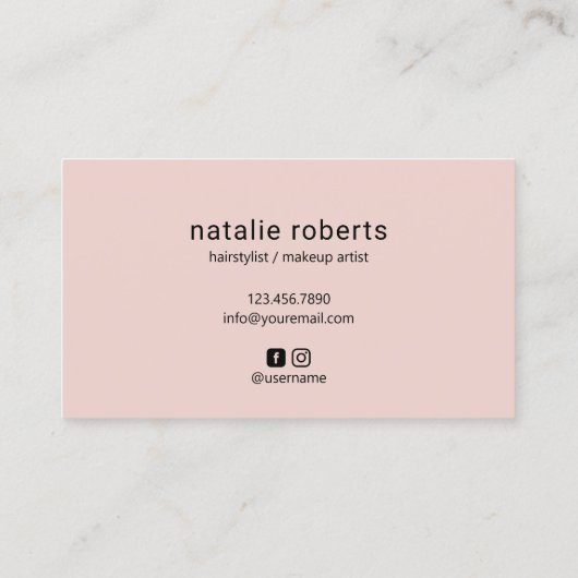 Haarstyliste Minimalistische Blush Salon Afspraak Afsprakenkaartje (Achterkant)