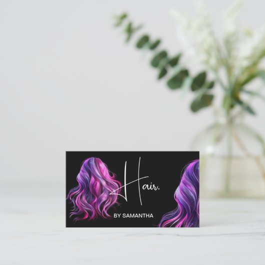 Haarstyliste Moderne kapper haarverlenging Visitekaartje (Staand voorkant)