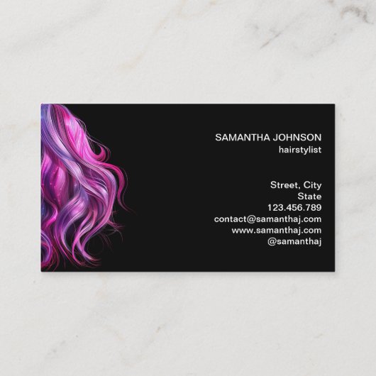 Haarstyliste Moderne kapper haarverlenging Visitekaartje (Achterkant)