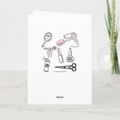 Haarstyliste Notenkraker Happy Birthday Kaart (Achterkant)