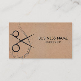 Haarstyliste schaar en haren Barber Elegant Visitekaartje