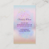 Haarstyliste schaar op paarse cloud visitekaartje (Achterkant)