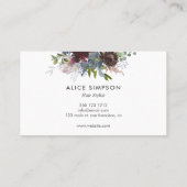 Haarstyliste Waterverf Bloemtypografie Visitekaartje (Achterkant)