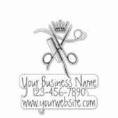 Haarstyliste Zakelijk Decal Sticker (Voorkant)