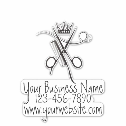 Haarstyliste Zakelijk Decal Sticker (Voorkant)