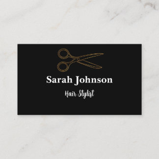 Haarstyliste zwart minimalistische typografie visitekaartje