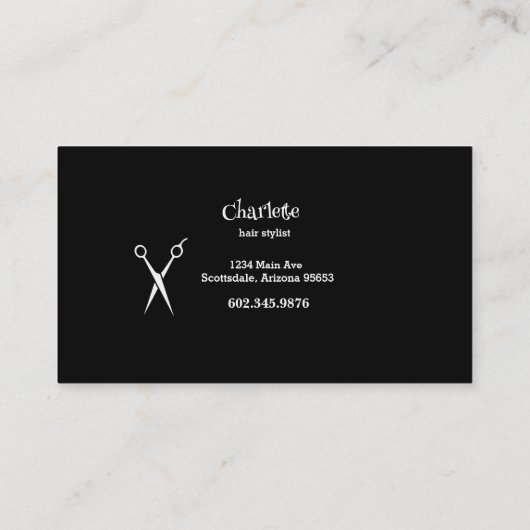 Haarstylisten Schaar Koe Schedel Bloemen Visitekaartje (Achterkant)