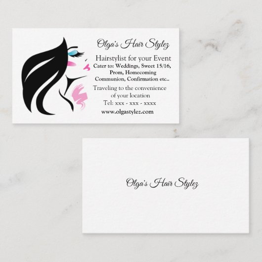haarstylistisch visitekaartje (Voorkant / Achterkant)