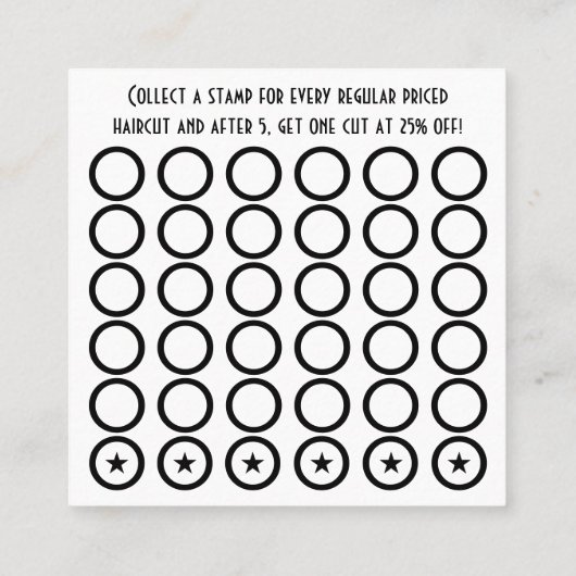 haarstylistische schaar klantenkaartje (Achterkant)