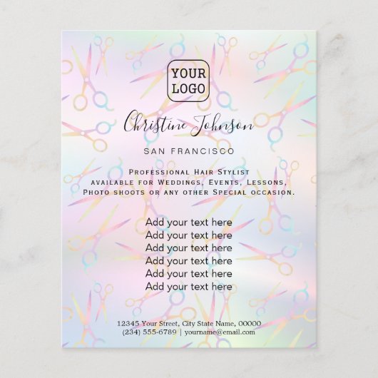 haarstylpastelkleuren flyer (Voorkant)