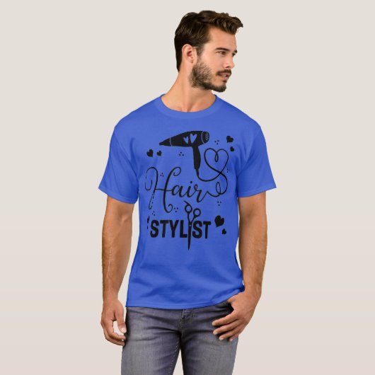 Haarstylschaar Dryer Haarstylist Barber T-shirt (Voorkant volledig)