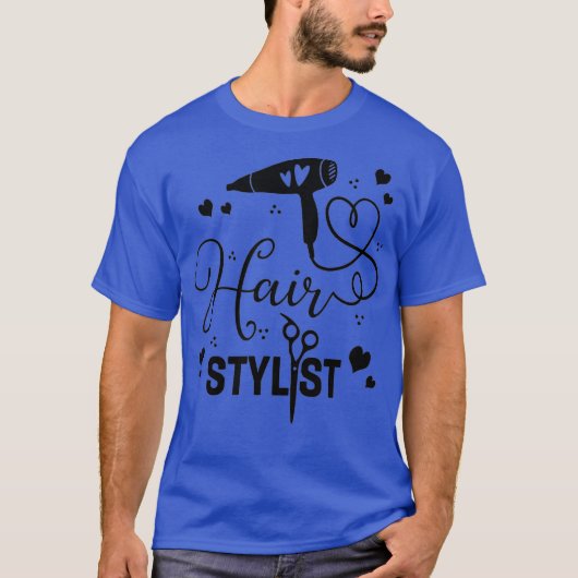 Haarstylschaar Dryer Haarstylist Barber T-shirt (Voorkant)