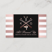 Haarstylschaar en haardroger Roos Gold Stripe Visitekaartje (Voorkant)