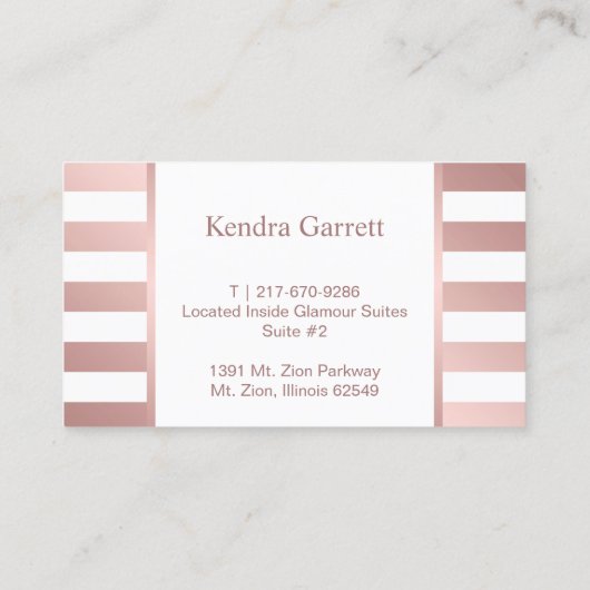 Haarstylschaar Haardroger Roos Gold Stripe 2 Visitekaartje (Achterkant)