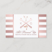 Haarstylschaar Haardroger Roos Gold Stripe 2 Visitekaartje (Voorkant)