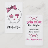 Haartoebehoren schedel (boog detail) afsprakenkaartje (Voorkant / Achterkant)