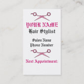 Haartoebehoren schedel (boog detail) afsprakenkaartje (Achterkant)