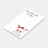 Haartoebehoren schedel en schaar (rood) post-it® notes (Schuin)
