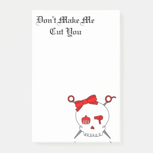 Haartoebehoren schedel en schaar (rood) post-it® notes (Voorkant)