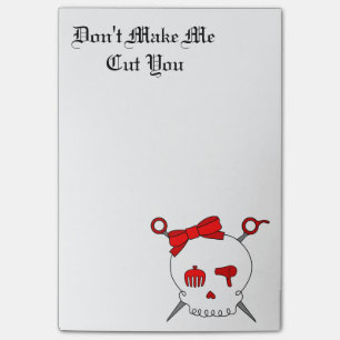 Haartoebehoren schedel en schaar (rood) post-it® notes