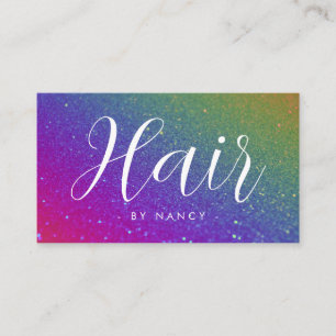 Haartypografie Rainbow Glitter Sparkle Visitekaartje