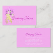 Haarverlenging Haar Helder Roze Kroon Goud Lux Afsprakenkaartje (Voorkant / Achterkant)