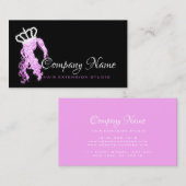 Haarverlenging Haar Helder Roze Kroon Sparkly Lux Afsprakenkaartje (Voorkant / Achterkant)