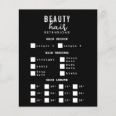 Haarverlenging Pruik Bestelformulier Haar Branding Flyer (Achterkant)