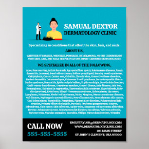 Haarverlies, dermatoloog, dermatoloog, klinische d poster